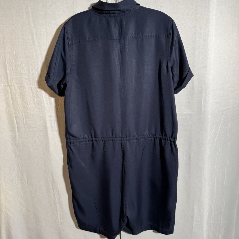 Tommy Hilfiger Women’s Navy Zip Front Utility Romper Shorts M NWT Short Sleeves - Picture 3 of 11